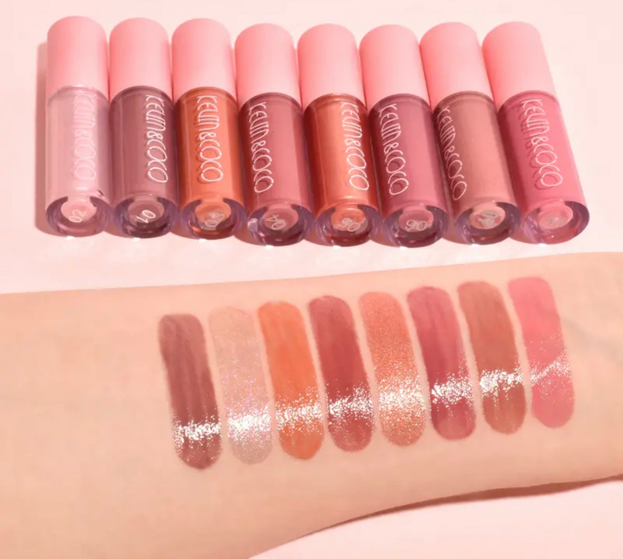 set 8 lipgloss glossy