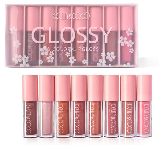 set 8 lipgloss glossy